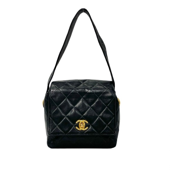 CHANEL Vintage Matelasse Coco Mark Lambskin Mini Handbag/Shoulder Bag, Black,... - Picture 1 of 9